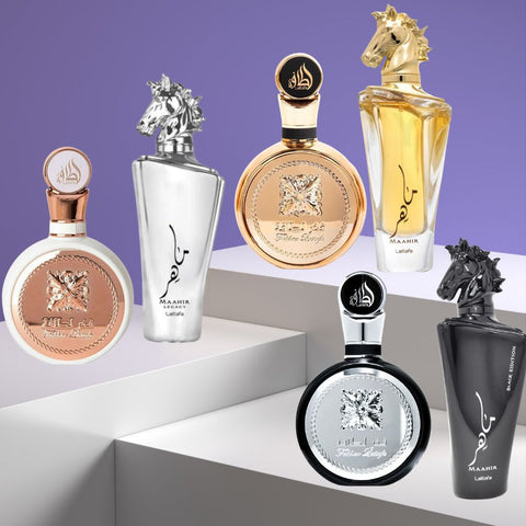 FAKHAR & MAAHIR COLLECTION - Eau De Parfum Sprays 100ML (3.4 OZ) By Lattafa | A Collection Of Bold, Elegant & Luxurious Fragrances. (PACK OF 6) - Intense Oud