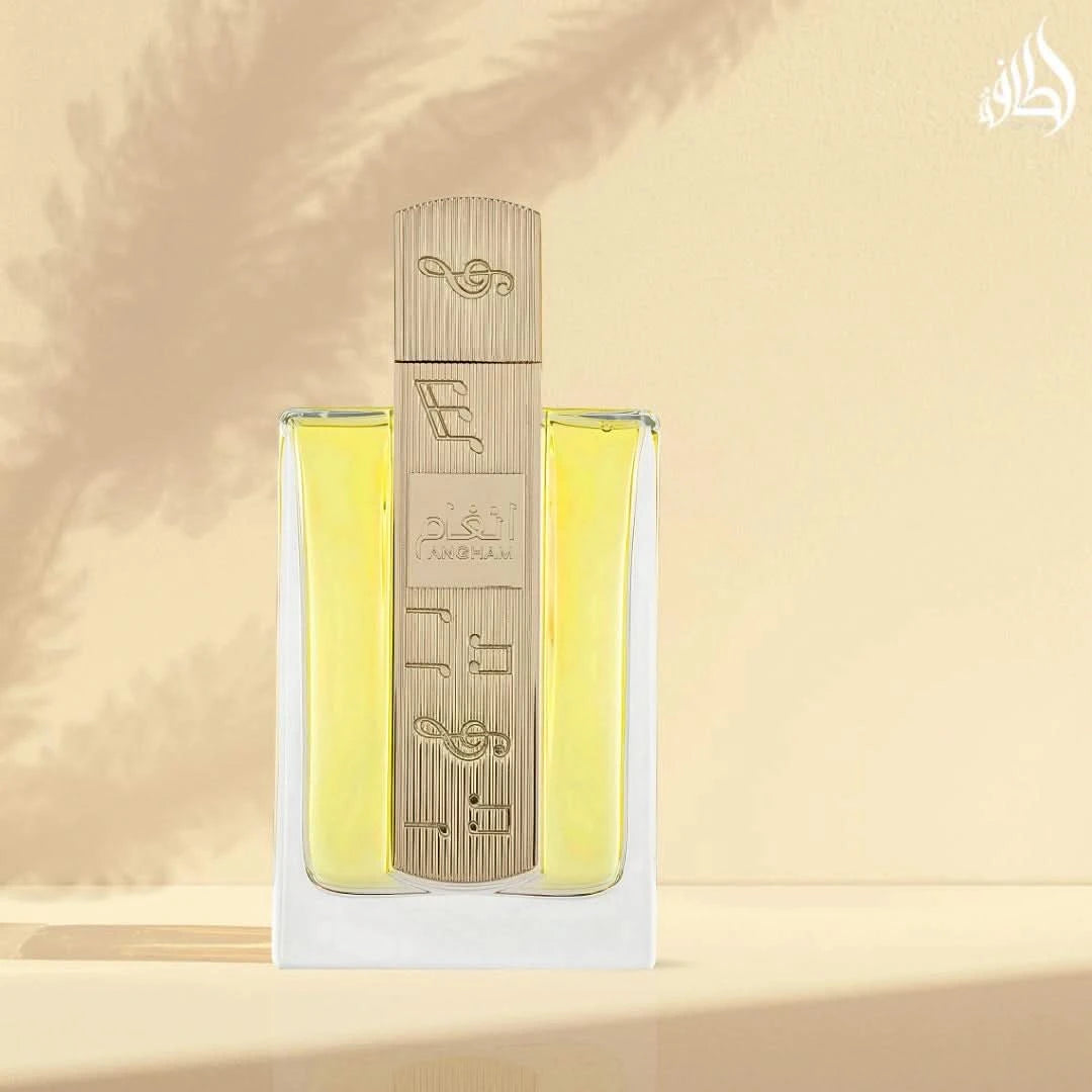 Angham Eau de Parfum Spray 100ml (3.4 oz) by Lattafa (Velvet Pouch) - Intense Oud