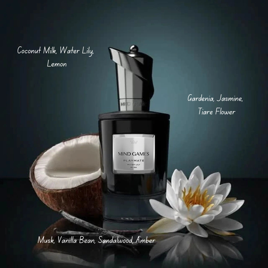 Playmate Extrait de Parfum by Mind Games, 100ml EDP bottle with sleek design and elegant packaging.