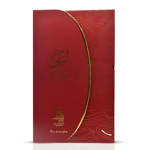 Al Absar Layla Eau de Parfum Spray 100ml with elegant bottle design, showcasing the floral and oriental fragrance.