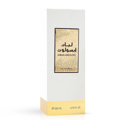 Luban Absolute Eau de Parfum Spray 200ml (6.76 oz) by Rasasi | The Absolute Essence of Resinous Luxury