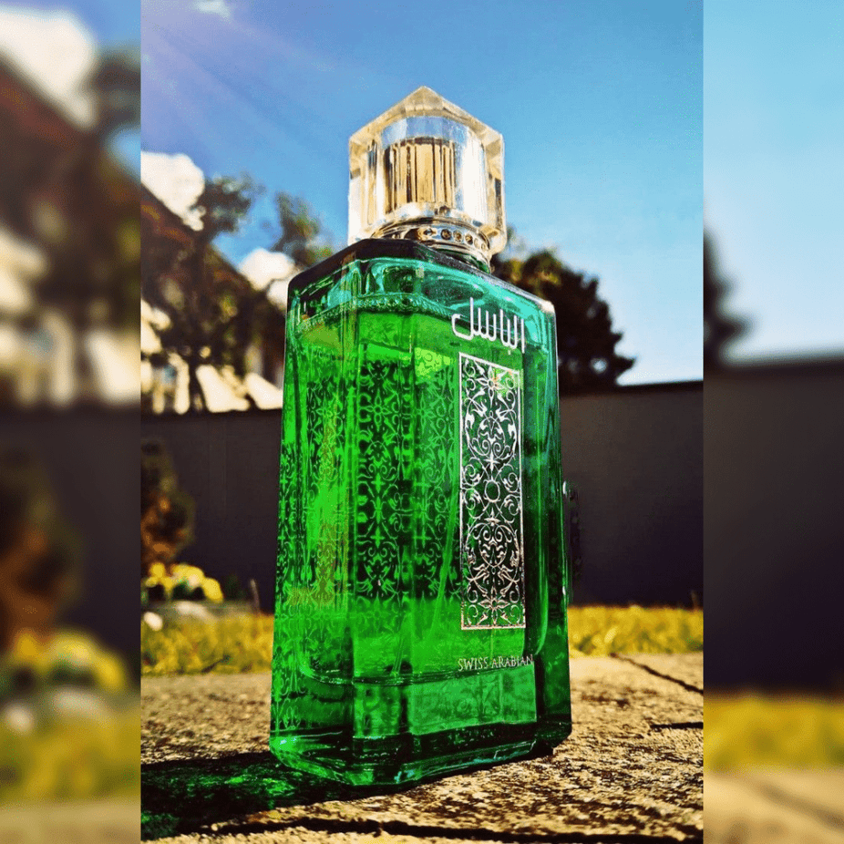 Swiss Arabian Al Basel for Men Eau de Parfum 100ml bottle, sleek design, showcasing the men's fragrance bottle.