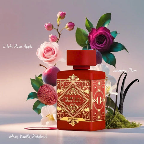 Bad'ee Al Oud Sublime Eau de Parfum Spray 100ml (3.4 oz) & All Over Spray 150ml (5.07 oz) by Lattafa | Scent That Stays With You (Bundle) - Intense Oud