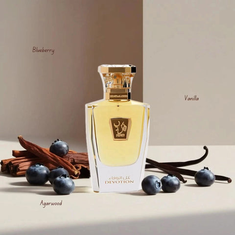 Hind Al Oud Devotion Parfum Eau de Parfum spray 50ml with elegant bottle design, showcasing the luxurious fragrance.