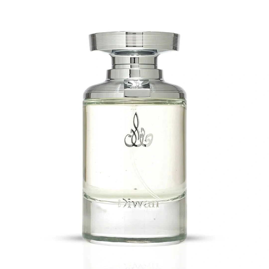 Arabian Oud Diwan Eau de Parfum spray bottle, 100ml, with elegant design and branding, displayed on a neutral background.