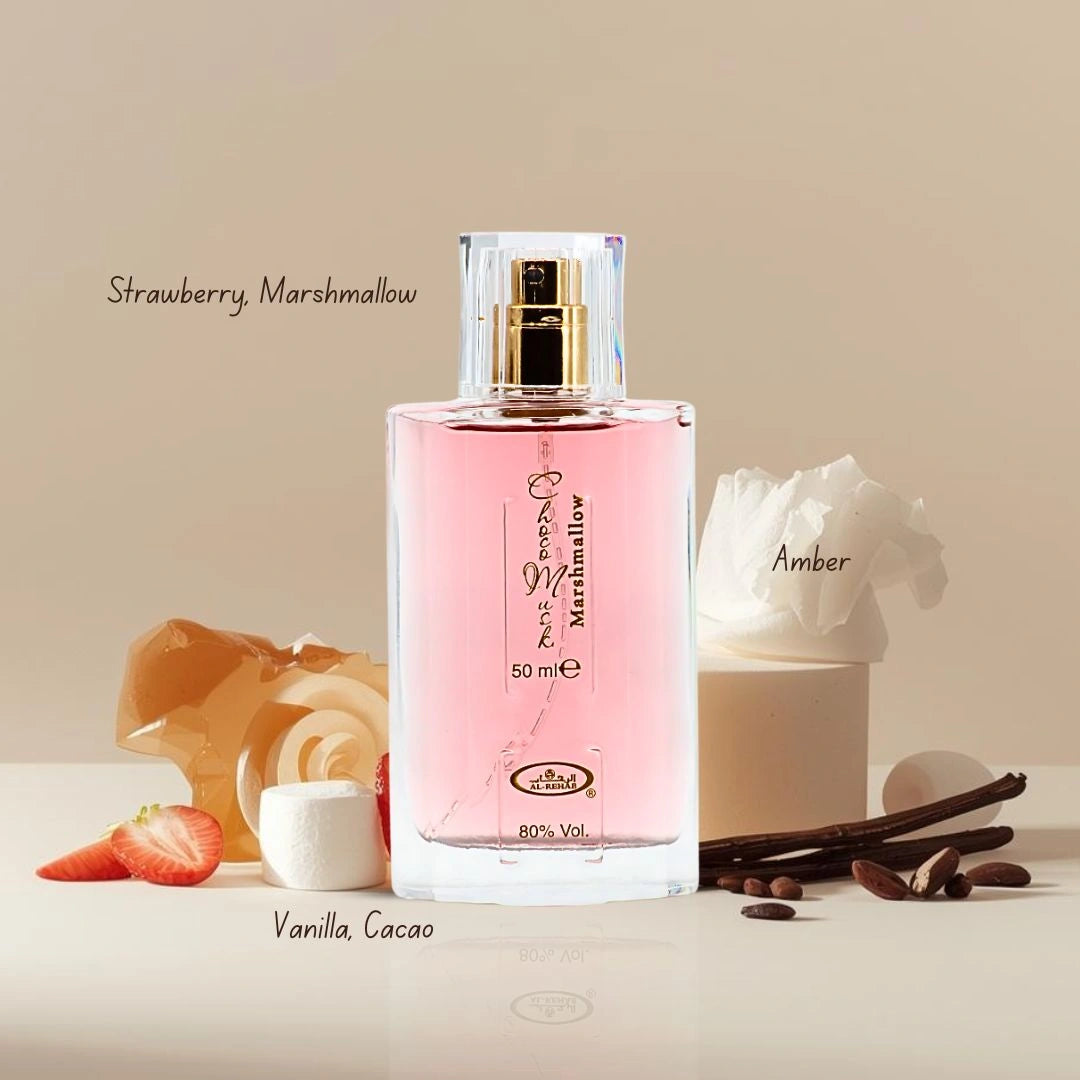 Choco Musk Marshmallow Eau De Parfum Spray 50ml (1.65 oz) by Al Rehab (Pack of 3) - Intense Oud