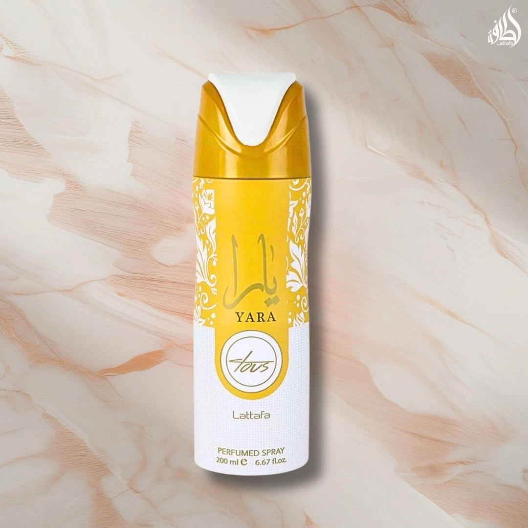 Yara Tous Deodorant Spray 200ML (6.7 OZ) by Lattafa | Creamy Coconut, Sweet Vanilla & Tropical Fruits—A Dreamy Escape in Every Spray. - Intense Oud