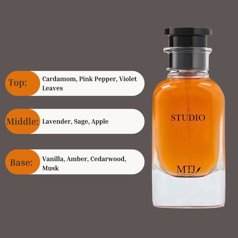 Studio EDP Spray 100ML (3.4 OZ) by MTJ | Long Lasting, Spicy, Musky, Woody, Luxurious Unisex Scent. - Intense Oud
