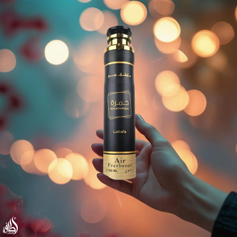 Khamrah Air Freshener 300ML (10.1 OZ) by Lattafa | Rich Notes, Luxe Vibes—Let Every Room Exude Elegance. - Intense Oud