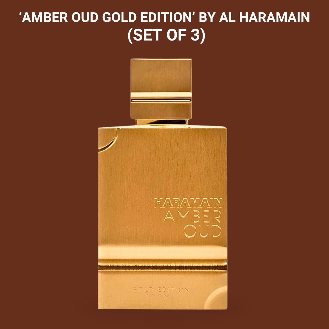 Amber Oud Gold Edition EDP Spray 100ML (3.4OZ) By Al Haramain | Refreshing and Sweet Fragrance. (PACK OF 3) - Intense Oud