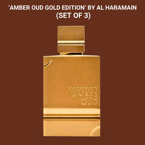 Amber Oud Gold Edition EDP Spray 100ML (3.4OZ) By Al Haramain | Refreshing and Sweet Fragrance. (PACK OF 3) - Intense Oud