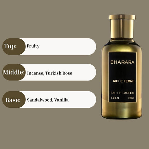 Bharara Niche Femme EDP Spray 100ML (3.4 OZ) by BHARARA | Long Lasting, Fruity, Sensual, Feminine Scents. - Intense Oud