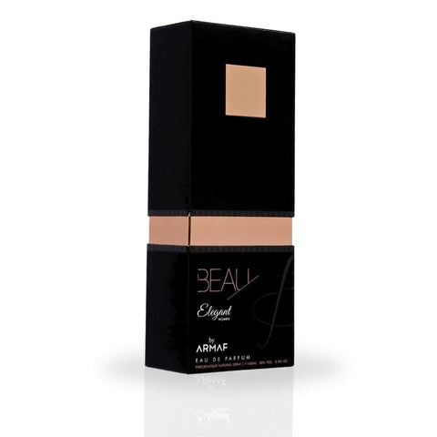 Beau Elegant EDP spray by Armaf in 100ML bottle, showcasing the stylish perfume packaging and elegant design.