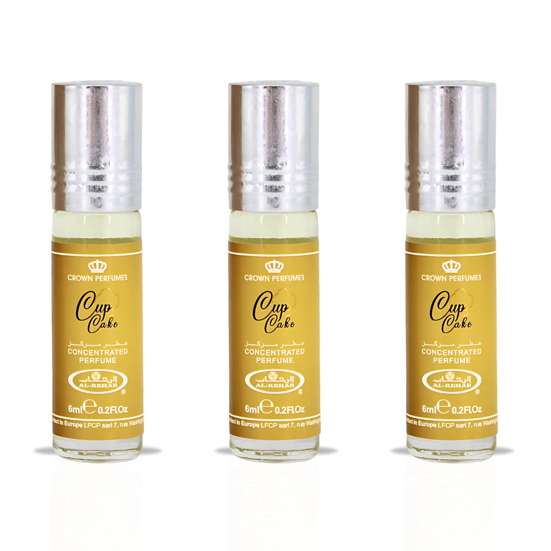 Cupcake Perfume Oil CPO 6ML (0.2 OZ) By Al Rehab | Citrus, Creamy Vanilla & Amber For A Cozy, Sweet Finish. (Pack Of 3) - Intense Oud