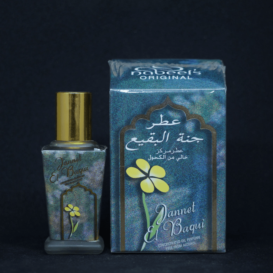 Nabeel Jannet El Baqui perfume oil in a small 11ml bottle, featuring elegant packaging and a luxurious concentrated fragrance.