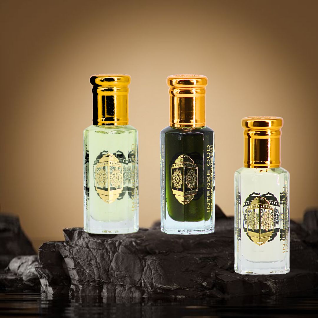 Jannet El Firdaus, One Mile & Cool Bleu For Men Perfume Oils 12ML(0.40 OZ) With Black Gift Box By Intense Oud. (VALUE PACK) - Intense Oud