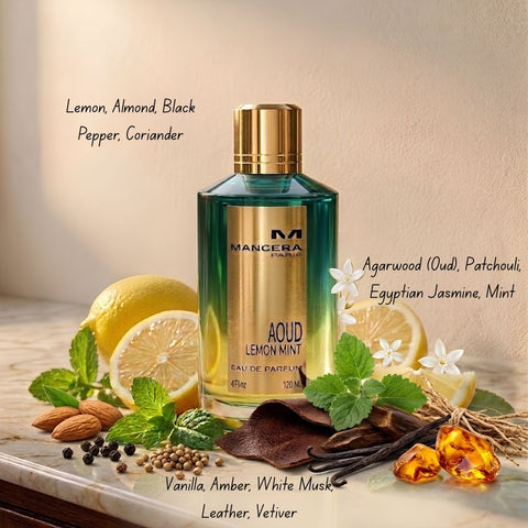 Aoud Lemon Mint Eau de Parfum Spray 120ml (4.0 oz) by Mancera