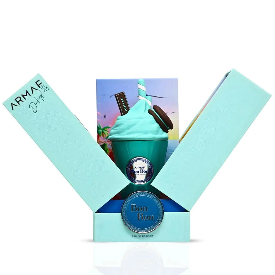 Armaf Delights Bon Bon Eau de Parfum Spray 100ml bottle with elegant packaging and floral design.