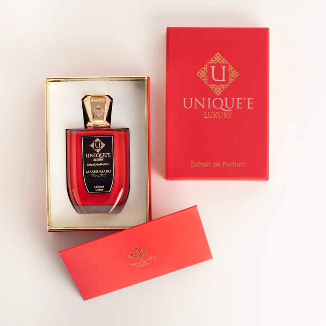 Unique'e Luxury Mashumaro Extrait de Parfum 100ml bottle, elegant design for the EDP fragrance.