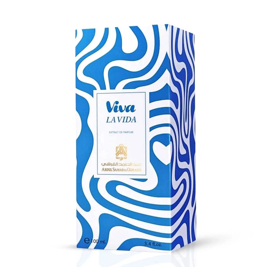 Viva La Vida Extrait de Parfum Spray by ASQ, 100ml EDP bottle with elegant packaging and gold accents.