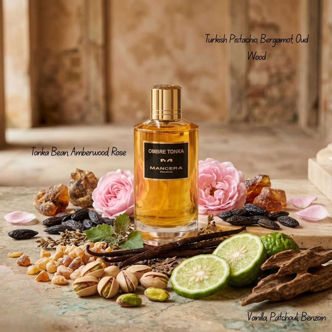 Mancera Ombre Tonka Eau de Parfum spray bottle, 60ml, with elegant packaging and ombré design, showcasing luxury fragrance.