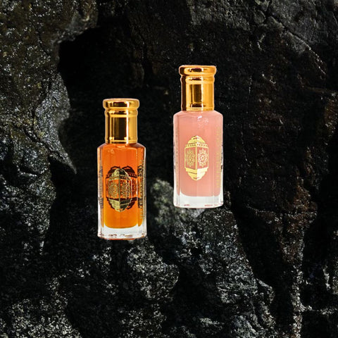 Mukhalat Malaki & Pink Musk - Perfume Oils 12ML (0.40 OZ) Unisex with Black Gift Box By Intense Oud. (BUNDLE) - Intense Oud