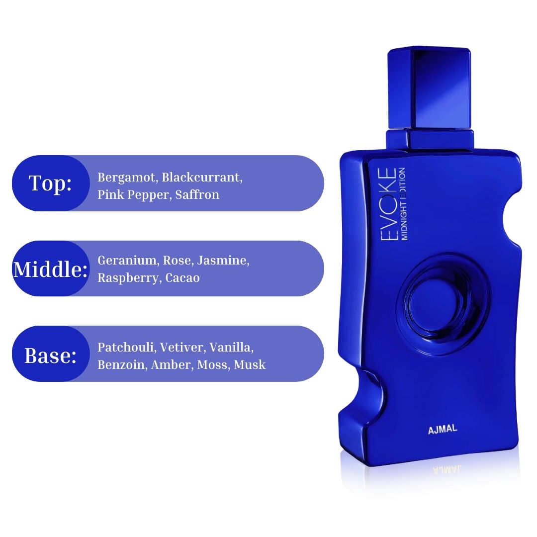 Evoke Midnight Edition For Her 75ML (2.5 OZ) by AJMAL | Long Lasting, Luxurious, Timeless Scents. - Intense Oud