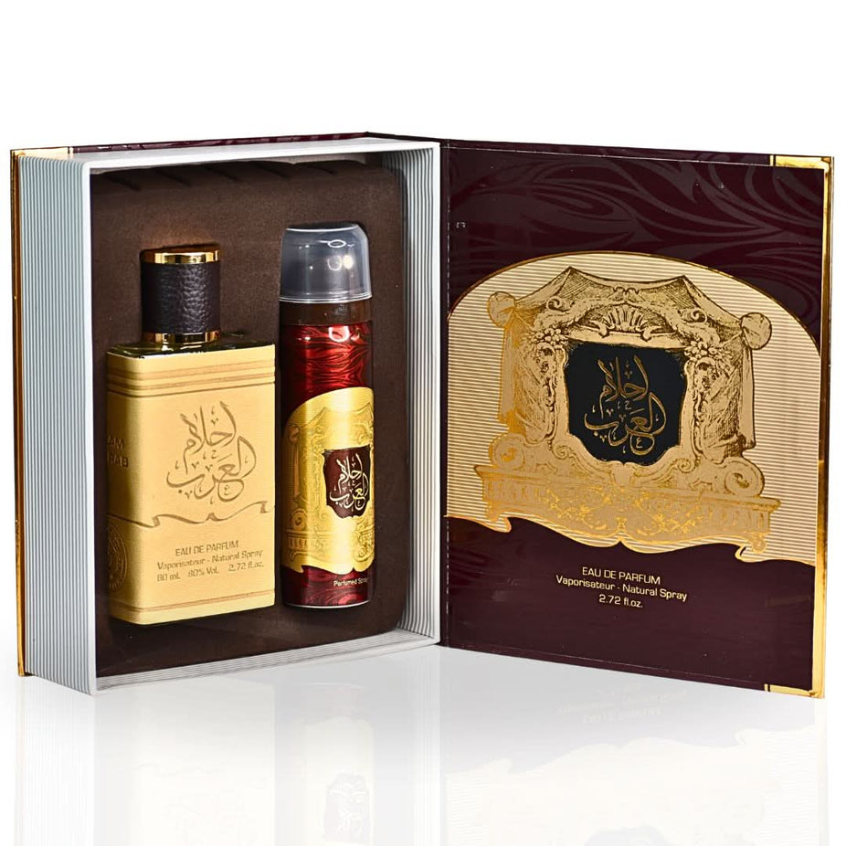 Ahlam Al Arab EDP spray by Ard Al Zaafaran, luxurious 80ML Eau De Parfum with a captivating, long-lasting fragrance.