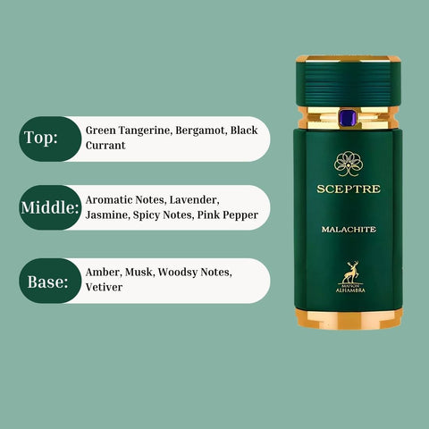 Sceptre Malachite EDP Spray 100ML (3.4Oz) By Maison Alhambra | Long Lasting & Luxurious Fragrance. - Intense Oud
