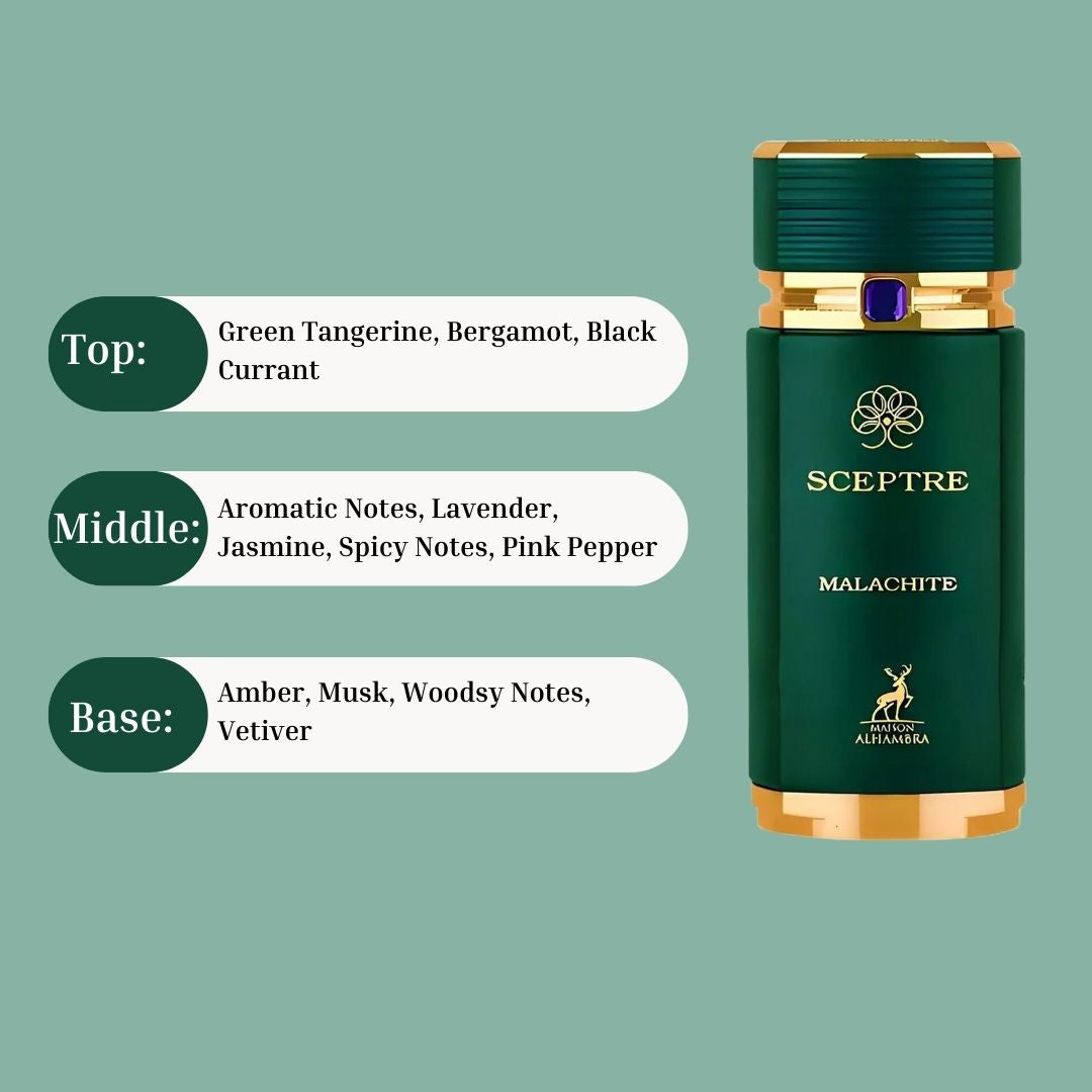 Sceptre Malachite EDP Spray 100ML (3.4Oz) By Maison Alhambra | Long Lasting & Luxurious Fragrance. - Intense Oud