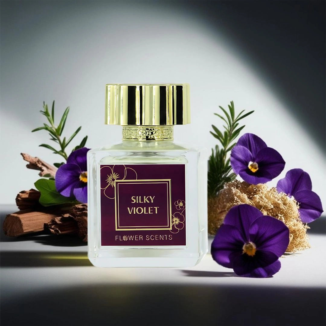 Silky Violet Eau de Parfum Spray 65ml (2.2 oz) by Flower Scents | Bright Bergamot, Soft Powdery Violet and a Sophisticated Woody Dry-Down - Intense Oud