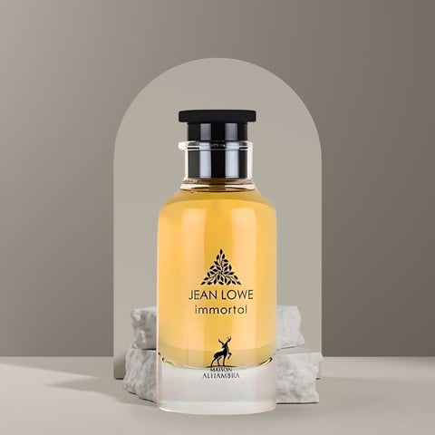Maison Alhambra Jean Lowe Immortal Eau de Parfum bundle featuring two 100ml spray bottles with elegant packaging.