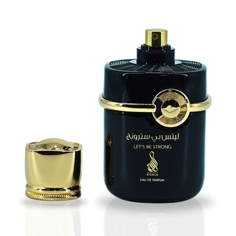 Risala Let's Be Strong Eau de Parfum Spray 100ml bottle with sleek design and elegant packaging.