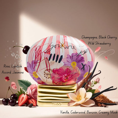 Guilty Crush Eau de Parfum spray bottle by THOO, 75ml, with elegant packaging and floral and woody fragrance accents.