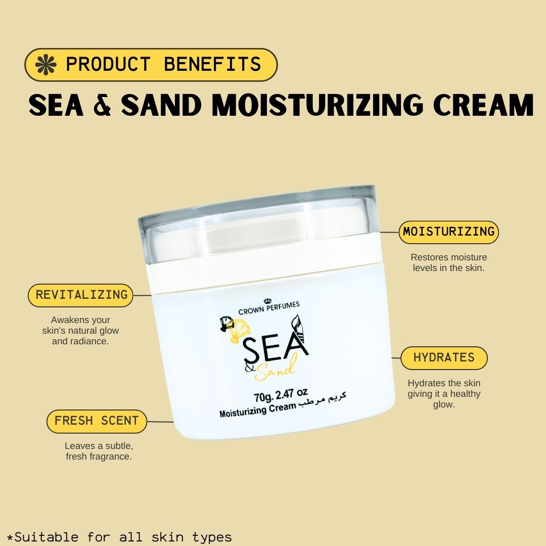Sea & Sand Moisturizing Cream 70GMS By Al Rehab | Extra Nourishing, Smoothing, Replenishes Dry Skin, Exquisite Fragrance. - Intense Oud