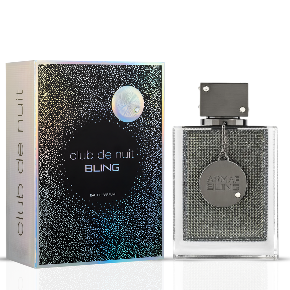 Armaf Club De Nuit Intense for Men 105ml and Club de Nuit Bling Eau de Parfum Spray 75ml bundle with perfume bottles and packaging.