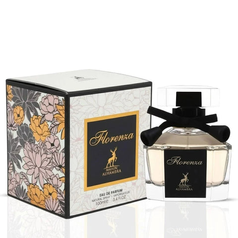 Maison Alhambra Jubilant Rose & Florenza Eau de Parfum Bundle with two 100ml spray bottles featuring floral fragrance.
