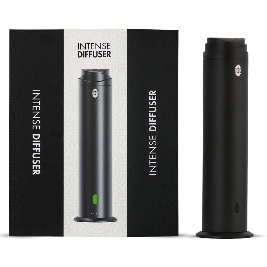 Intense Oud Black aromatherapy diffuser with remote, 120ml capacity, adjustable mist, timer, ideal for home, office, hotel.