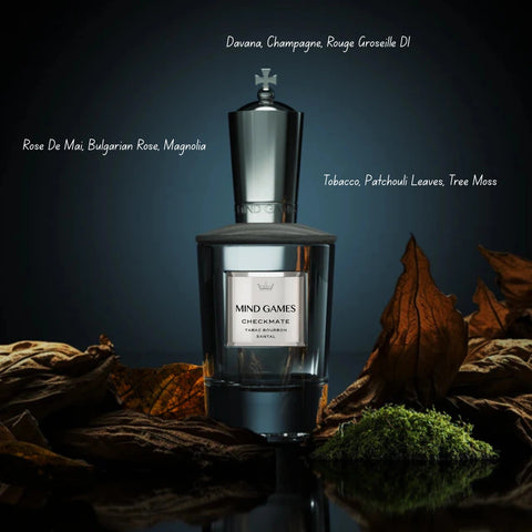 Checkmate Extrait de Parfum spray by Mind Games, 100ml EDP bottle with sleek design and elegant packaging.