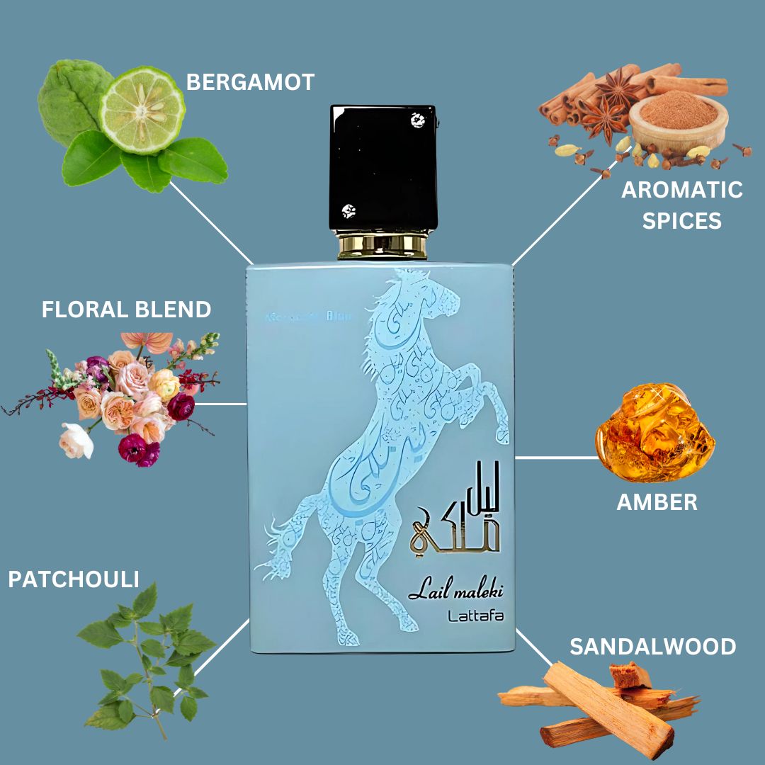 Lail Maleki Moroccon Blue Eau De Parfum Spray 100ML (3.4 OZ) By Lattafa | A Blend Of Citrus, Warm Florals & Woody Oud For A Lasting Impression. - Intense Oud