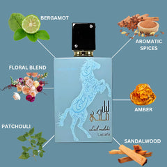 Lail Maleki Moroccon Blue Eau De Parfum Spray 100ML (3.4 OZ) By Lattafa | A Blend Of Citrus, Warm Florals & Woody Oud For A Lasting Impression. - Intense Oud