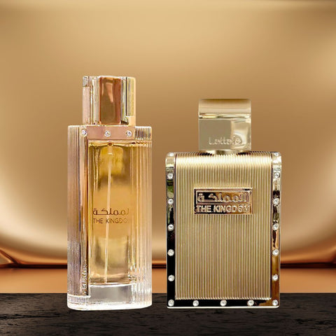 The Kingdom for Men & The Kingdom for Women - EDP Spray 100ML (3.4 OZ) by Lattafa | Long Lasting, Luxurious Masculine & Feminine Scents. (Value Pack) - Intense Oud