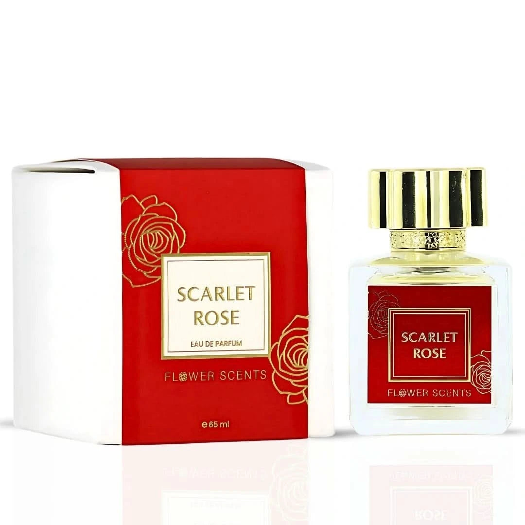 Flower Scents Timeless Sakura & Scarlet Rose Eau de Parfum bundle with two 65ml spray bottles featuring floral scents.