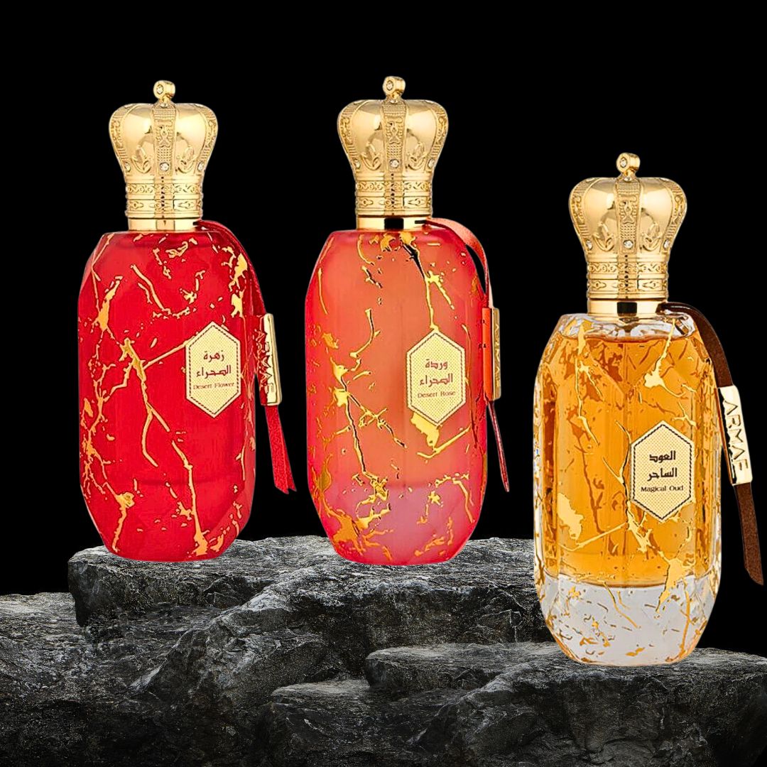Armaf Eter Magical Oud, Desert Rose & Desert Flower EDP Spray 100ML (3.4 OZ) By Armaf | A Trio Of Scents To Elevate Your Essence. (IRRESISTBLE BUNDLE) - Intense Oud
