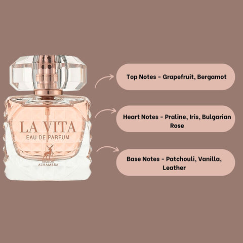 La Vita EDP Spray 100ML (3.4 OZ) by Maison Alhambra | Long Lasting, Fruity, Floral, Leathery, Luxurious Fragrance. - Intense Oud