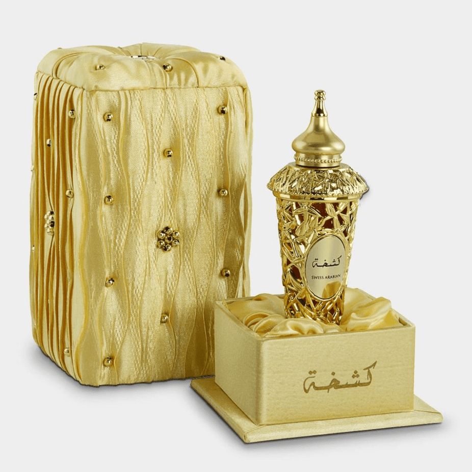 Swiss Arabian Kashkha Perfume Oil 20ML CPO with elegant bottle, concentrated perfume oil for long-lasting fragrance.