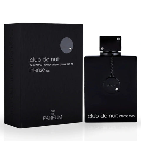 Bundle of Armaf Club De Nuit Intense Man, Iconic & Milestone Eau de Parfum sprays, 200ml bottles, featuring sleek glass perfume bottles.