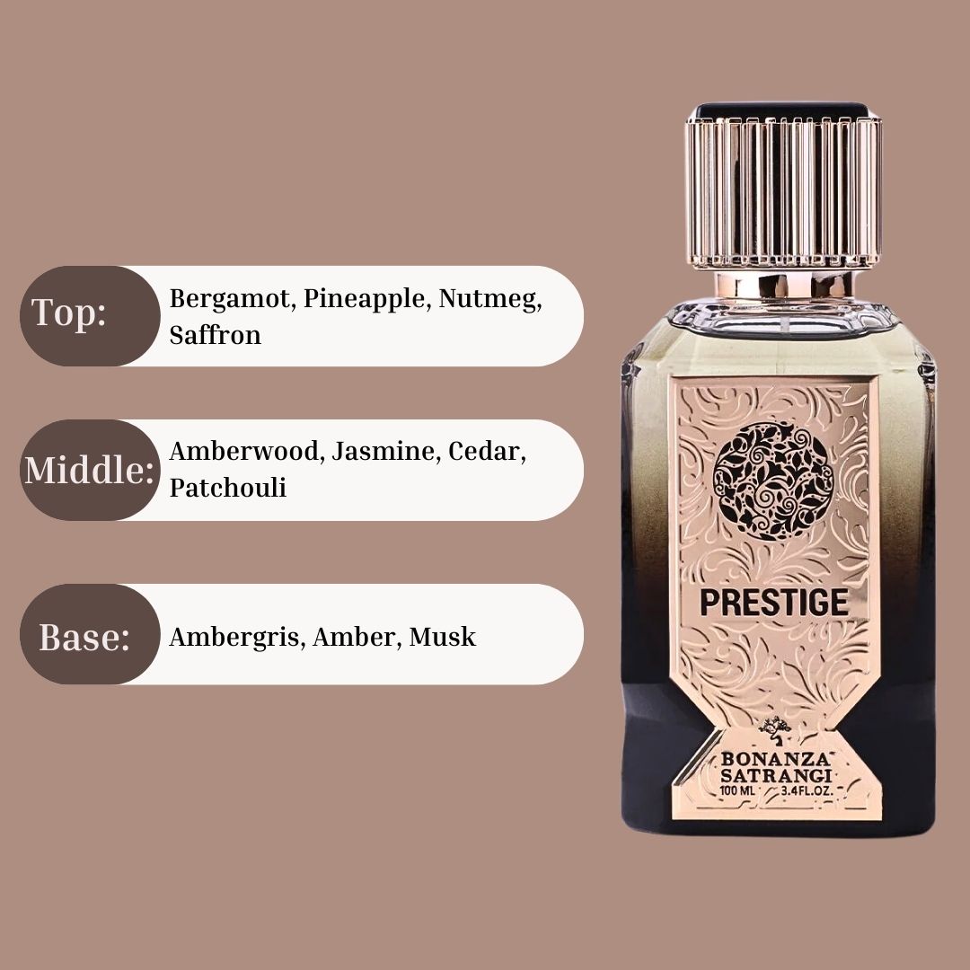Prestige EDP Spray 100ML (3.4 OZ) by Bonanza Satrangi | Long Lasting, Fruity, Spicy, Floral, Luxurious Fragrance. - Intense Oud