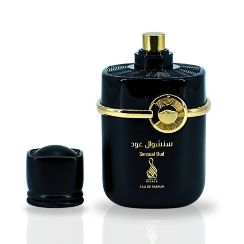 Sensual Oud EDP Spray 100ML (3.4 OZ) By RISALA | Dive Into The Luxurious And Enchanting Essence Of Exotic Fragrance. - Intense Oud