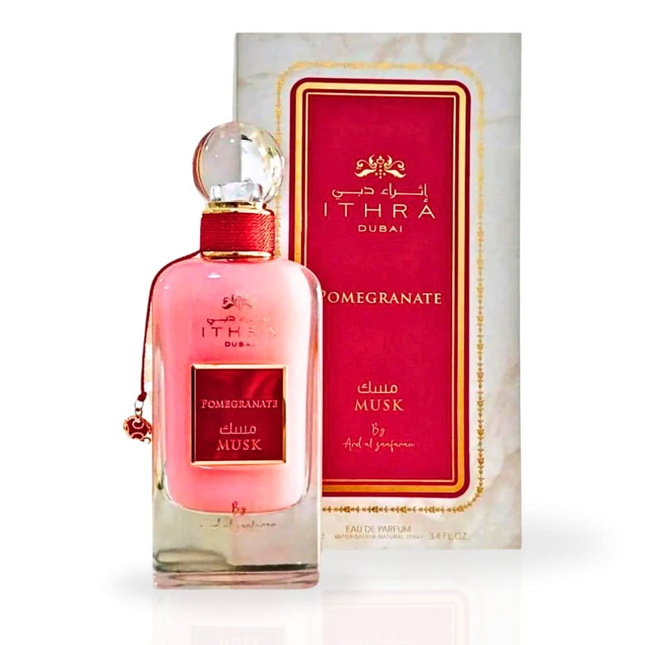 Set of four Ard Al Zaafaran Pomegranate Musk, Pistachio Musk, Mango Musk, and Cotton Candy Musk Eau De Parfum sprays, 100ML each.